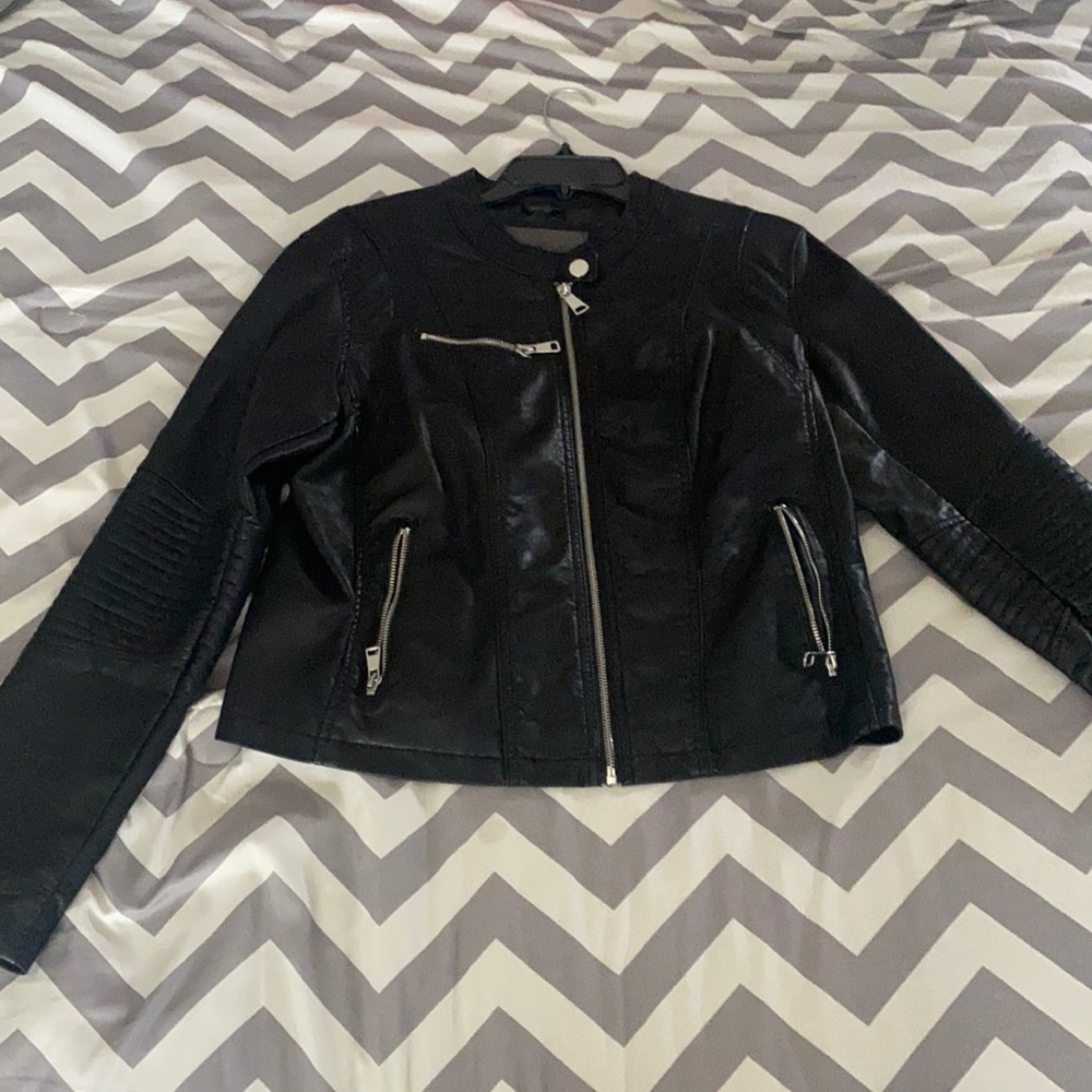 Black faux leather jacket